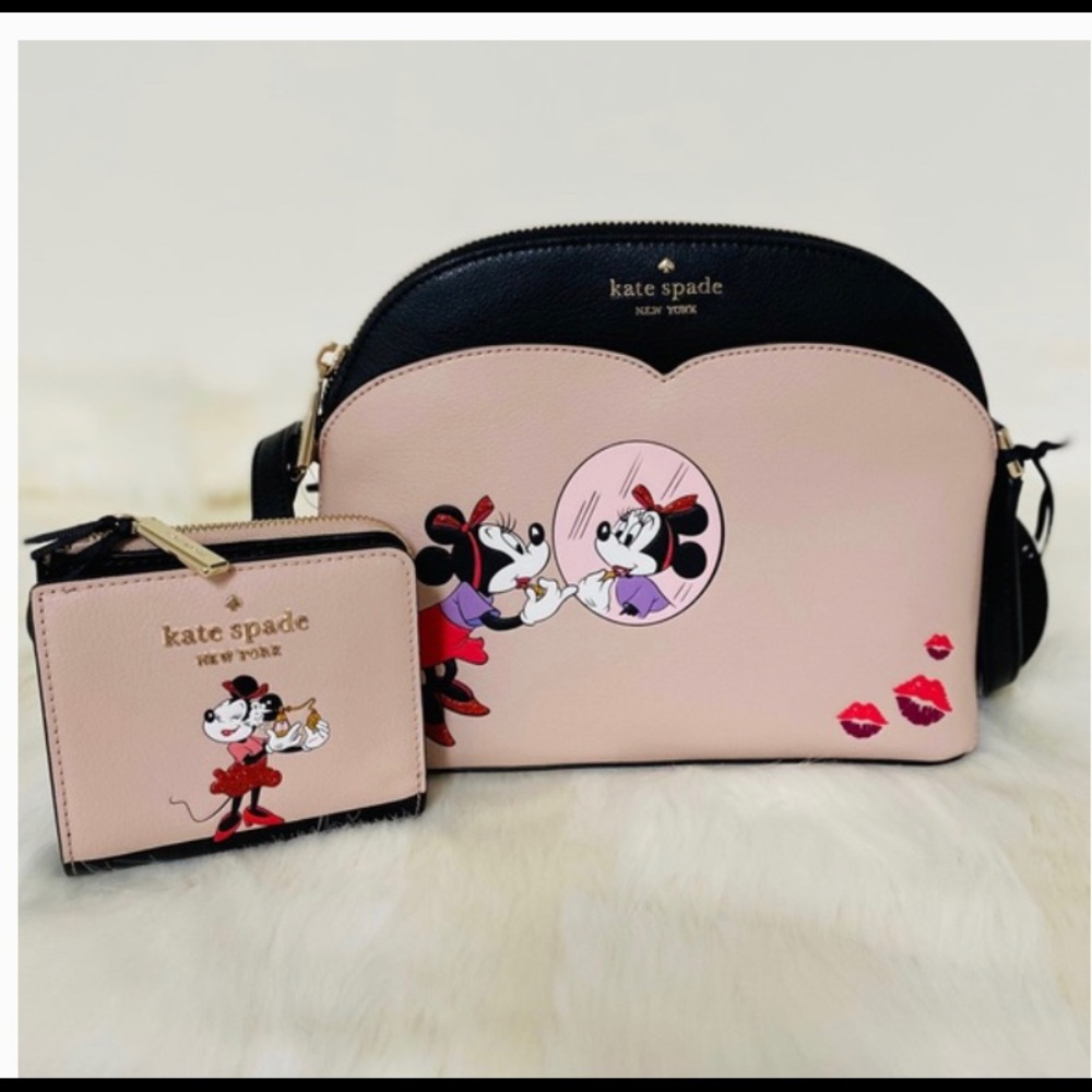 New💃Kate Spade Disney Minnie Mouse Crossbody SET